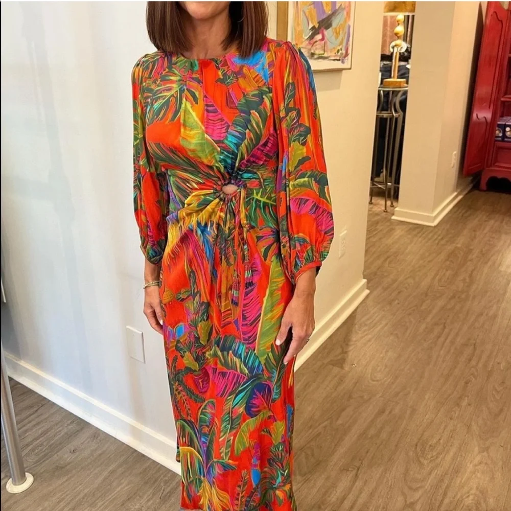 FARM Rio Jungle Cutout Midi Dress - Picture 2 of 11